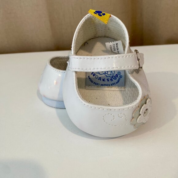 Build-A-Bear White Mary Jane Shoes‎ w/ Flowers – Patent Leather - Picture 4 of 8